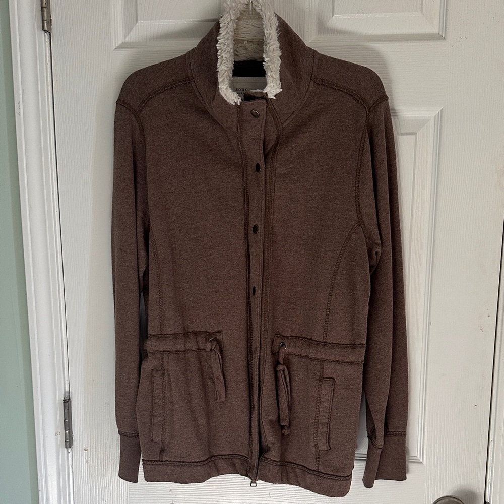 Sonoma XL Chic Brown Teddy Jacket with Plush Lining